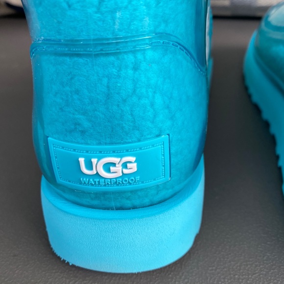 UGG Classic mini clear teal blue WOMEN boot size 5M NEW - Picture 5 of 12